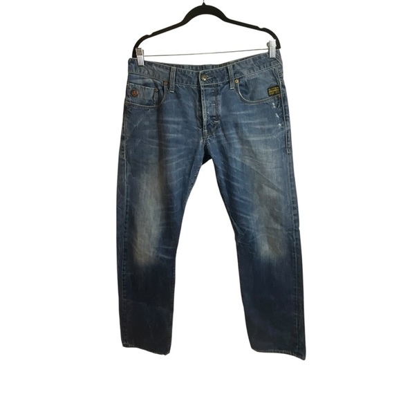 G- Star Raw Heller Men Low Straight Button Fly Jeans - Picture 3 of 13